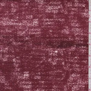 2 YD PC-Maroon Mottled Double Brushed Jersey Knit Fabric