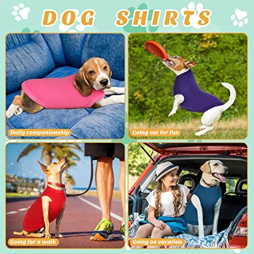 24 Pieces Dog Shirts Plain Dog T-Shirt Pet Puppy Blank Clothes Dog Solid Color T-Shirt Apparel Soft and Breathable Basic Clothes for Small Medium Large Dog Cats Puppy Pet (Small)