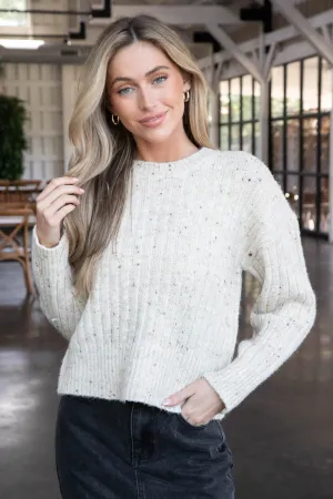 Adalina Crew Neck Sweater, Natural | RD Style