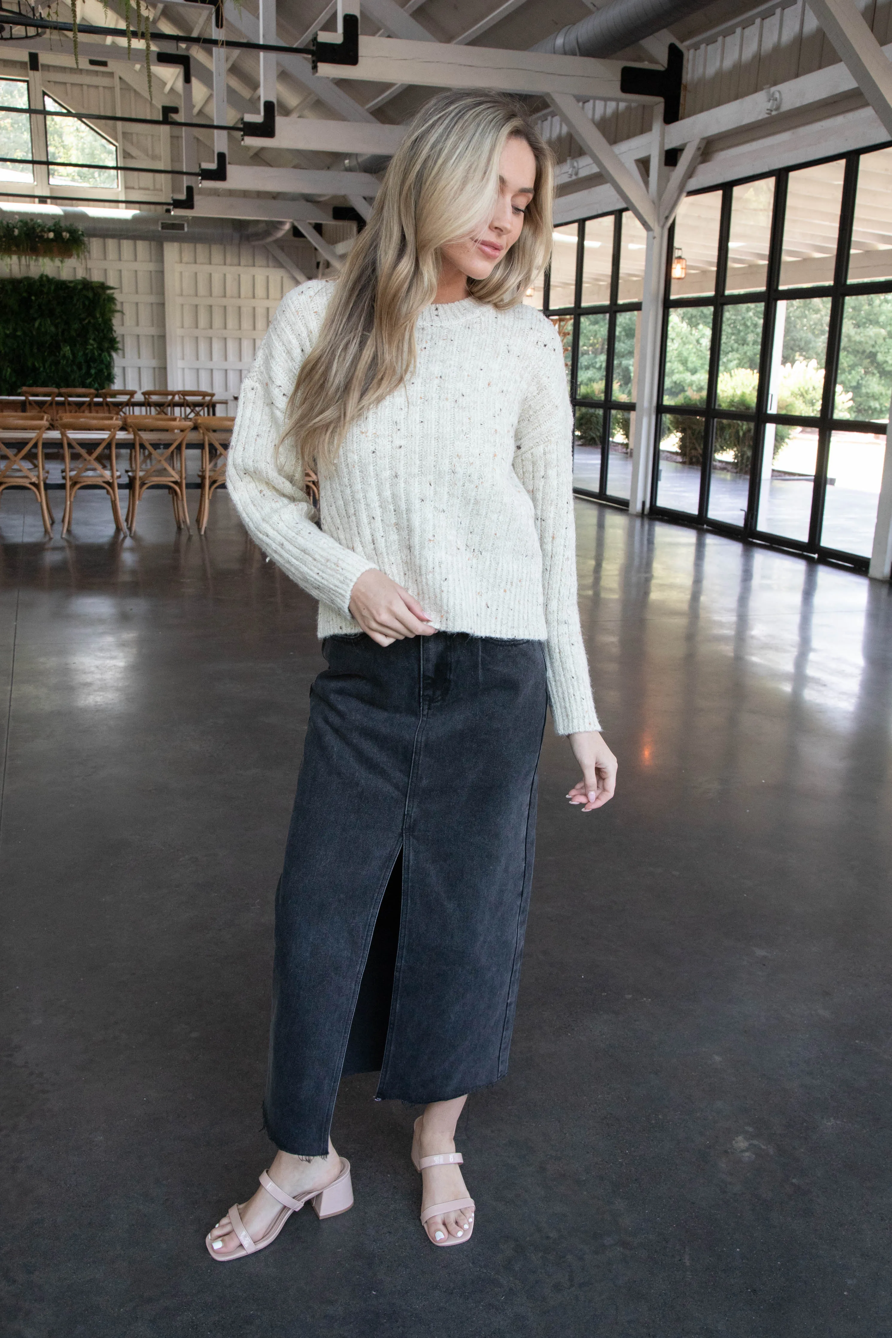 Adalina Crew Neck Sweater, Natural | RD Style