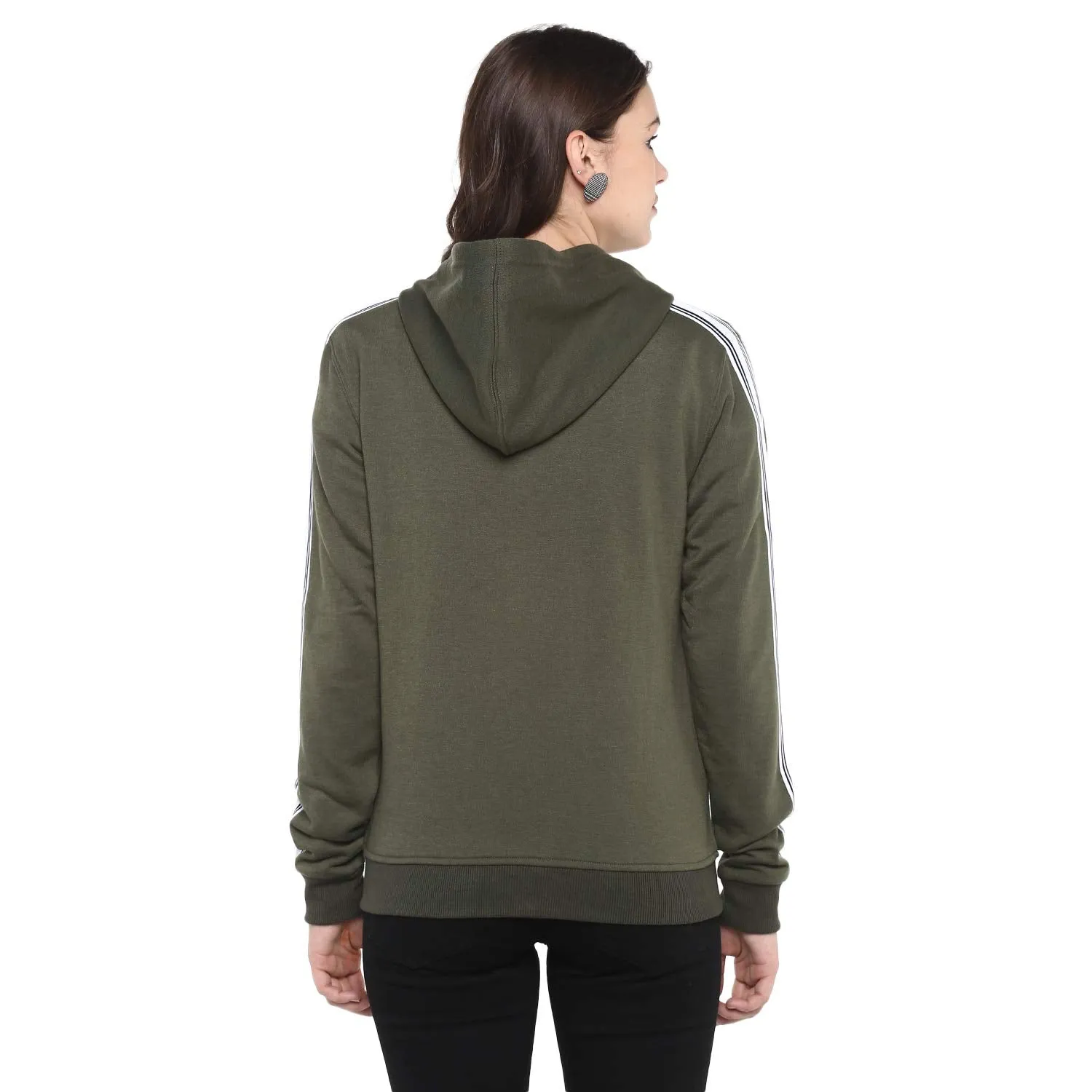 Alan Jones Clothing Women's Fleece Hooded Regular Hoodie (Wm19-Ssp11-Olive-L_Olive_Large)