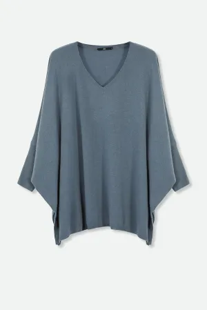 ANITA LONG SLEEVE PONCHO IN PURE CASHMERE MERINO