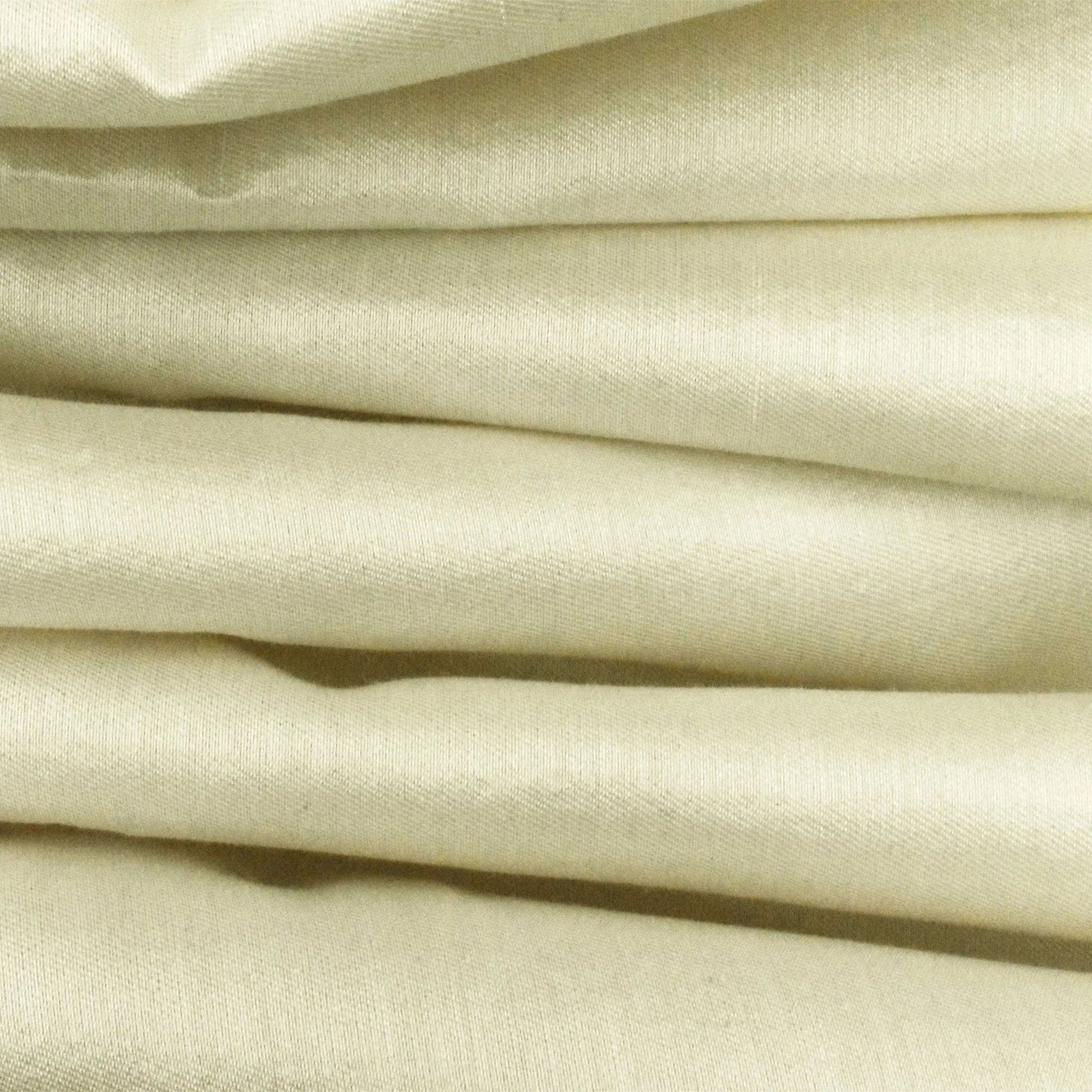 Antique Pearl Ivory Silk-Wool Slub Twill Woven Fabric