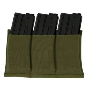 Army OD Green Lightweight Elastic Retention 3 Mag Pouch