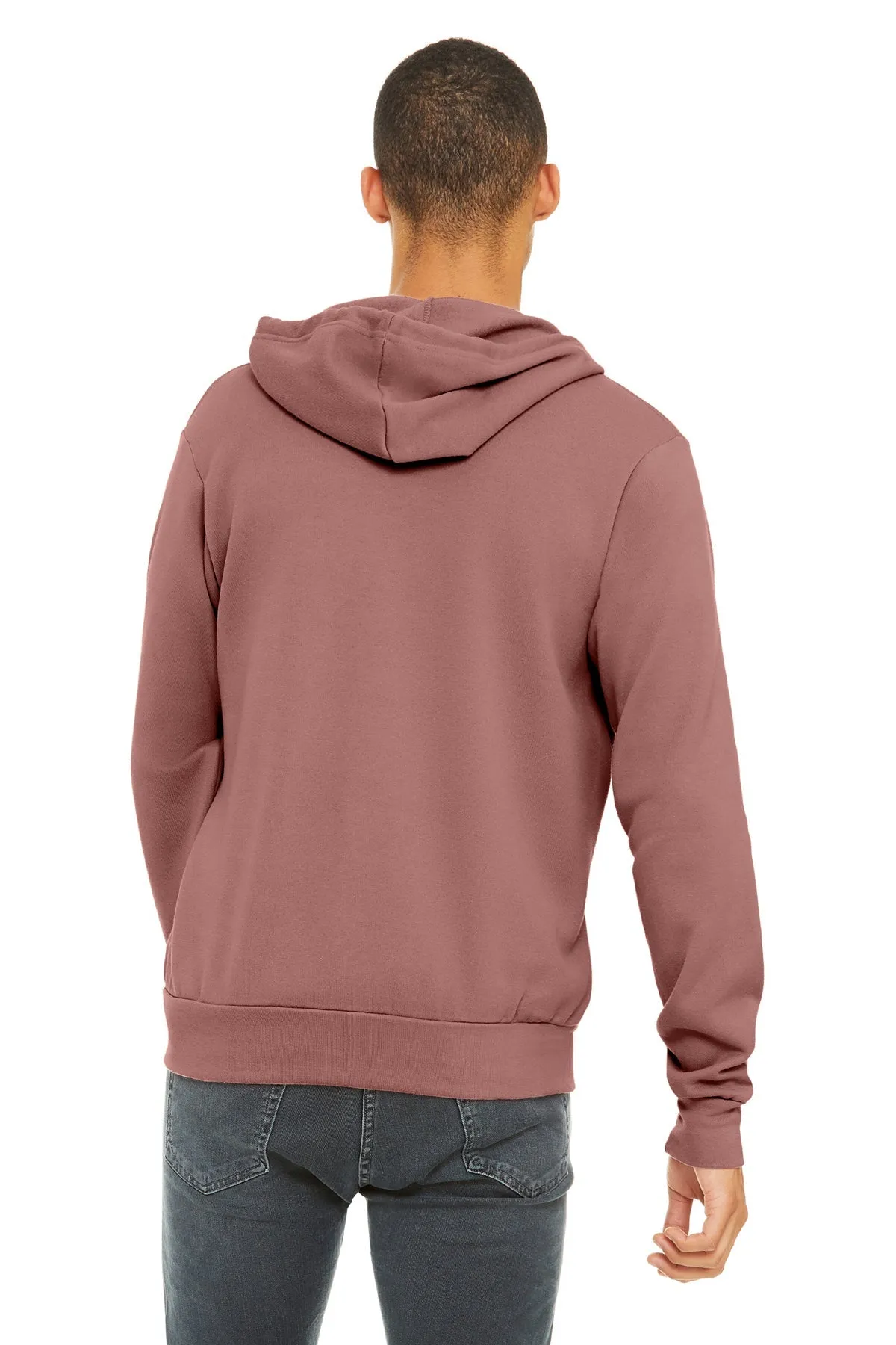 Bella Canvas Unisex Fleece Full-Zip Hoodie, Mauve