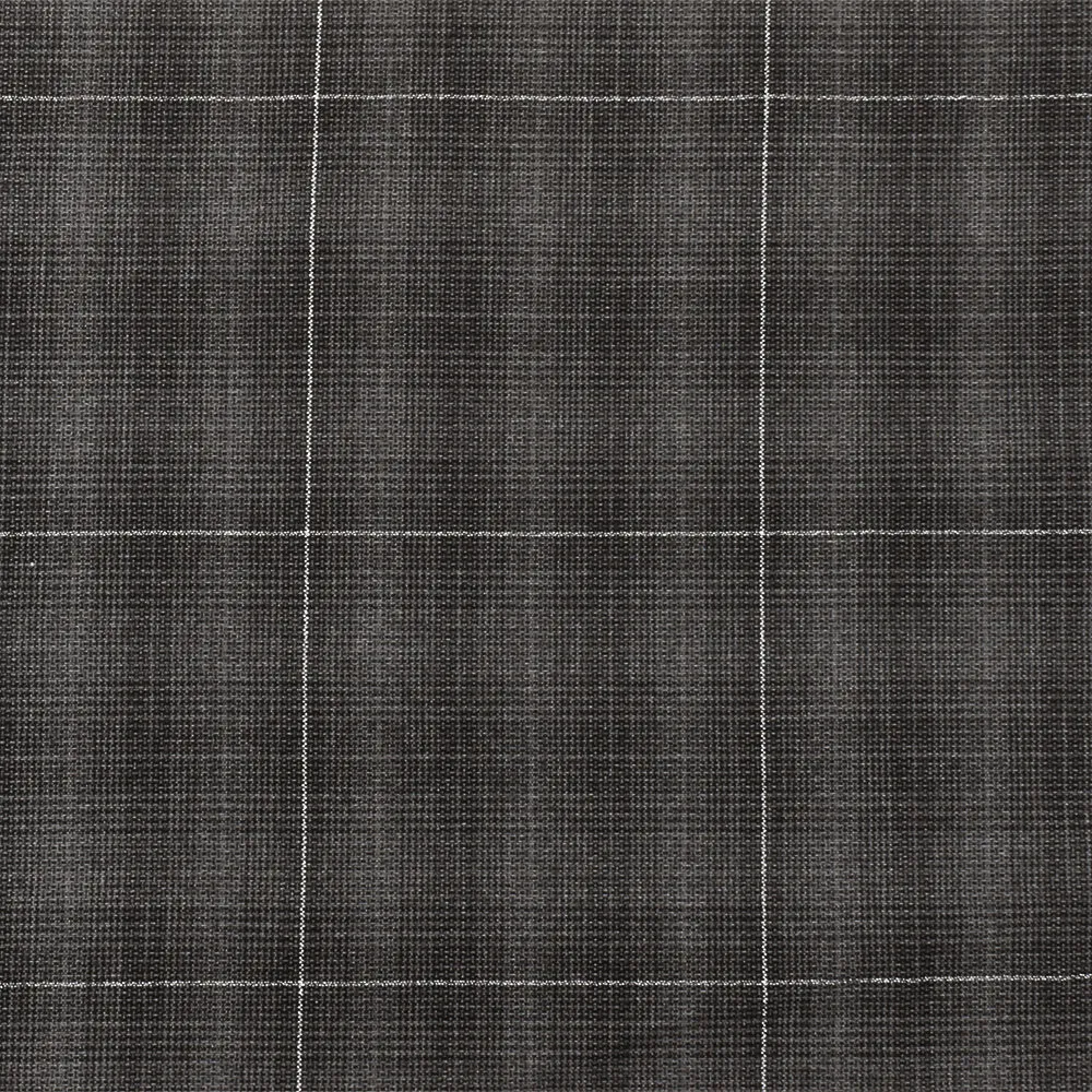 Black-Gray-Silver Plaid Grid Poly Metallic Shirting Woven Fabric