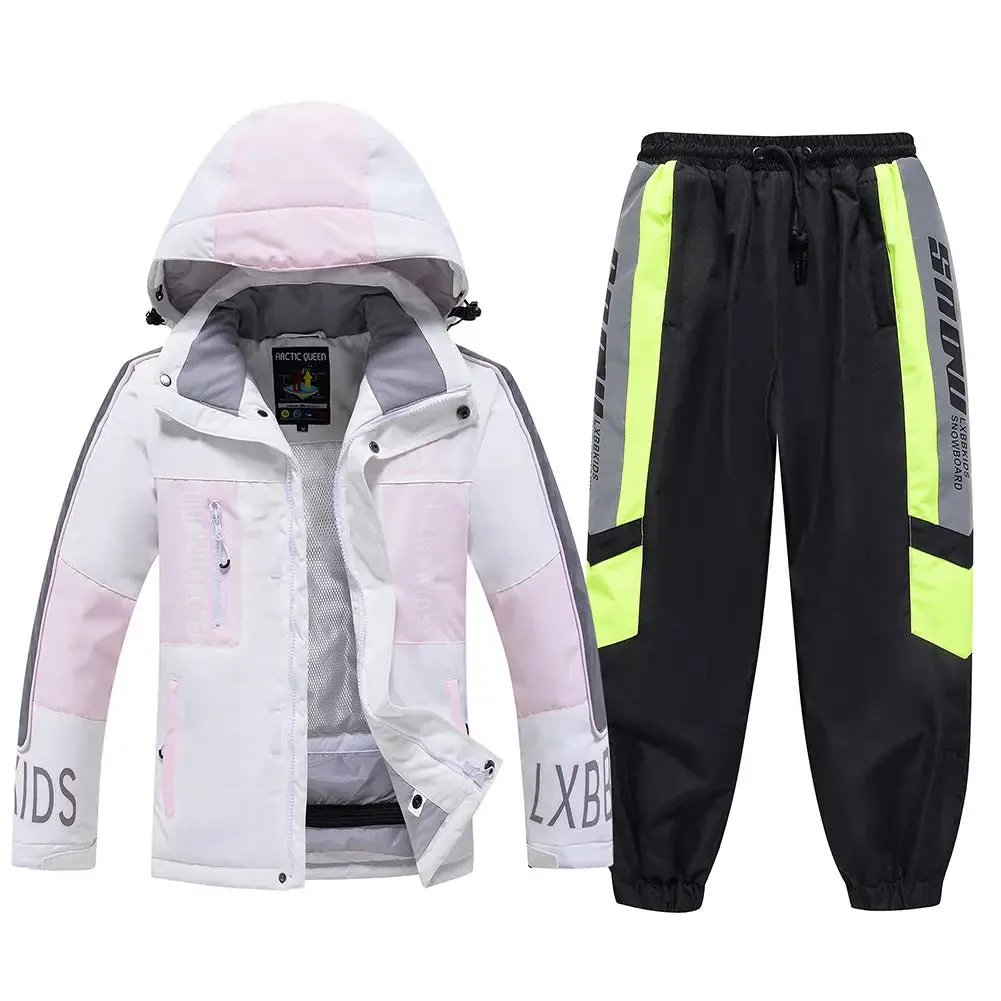 Boys & Girls Zip-up Snow Jacket & Loose Pants Set