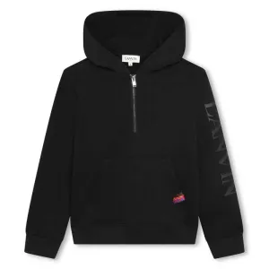 Boys Black Hooded Sweatshirt