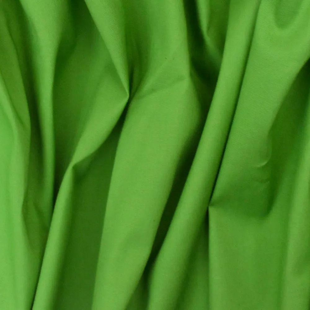 Bright Pear Green Solid Stretch Cotton Poplin Woven Fabric