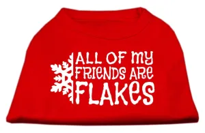 Christmas Screenprinted Dog Shirt, "All My Friends Are Flakes"