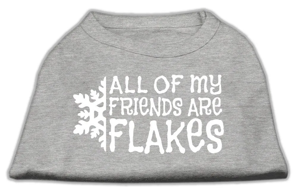 Christmas Screenprinted Dog Shirt, "All My Friends Are Flakes"