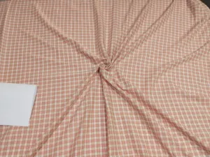 COTTON POPLIN PINK X IVORY BEIGE PLAIDS 58&quot; Wide.