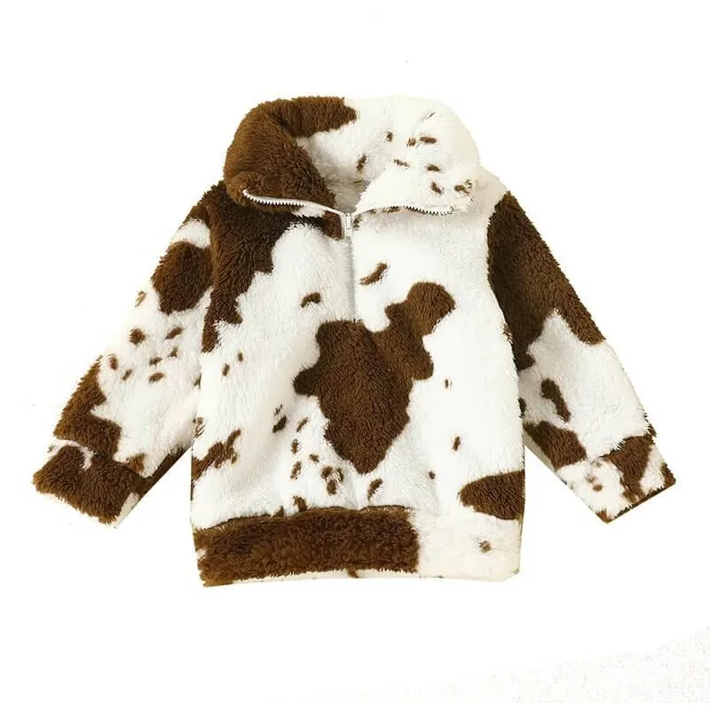 Cow Zipper Fleece Baby Jacket