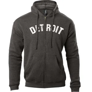 Detroit Bend Zip Hoodie Sweatshirt - Heather Black