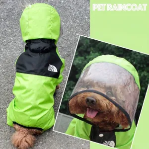 Dog Waterproof Raincoat Jumpsuit Reflective Rain Coat Hooded Jackets