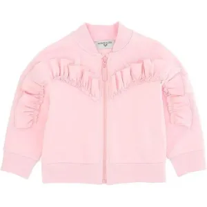 Girls Pink Frill Zip Up