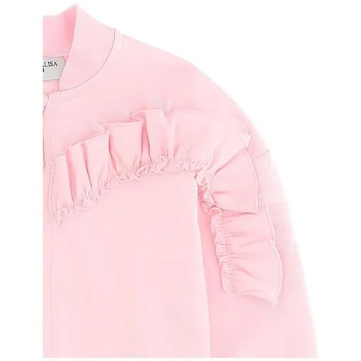 Girls Pink Frill Zip Up