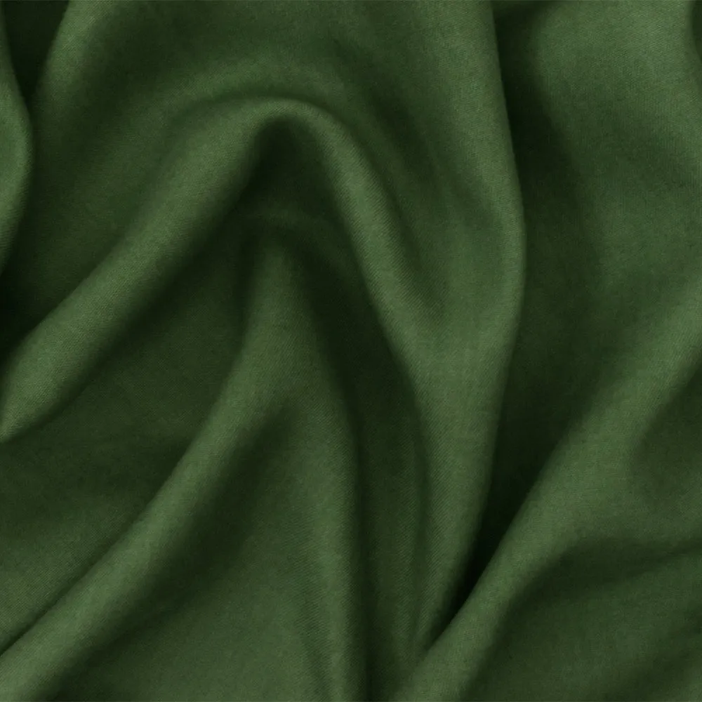 Green Solid Lyocell Peach Skin Twill Woven Fabric