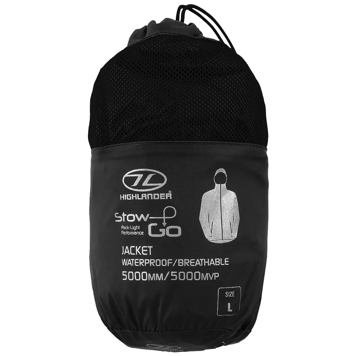 Highlander Stow & Go Waterproof Jacket Black