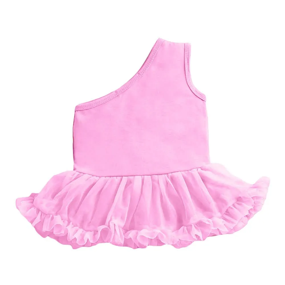 Hopscotch Baby Girls Cotton Blend Sleeveless Ruffle Embellished Knee-Length Party Dress In Pink Color For Ages 3-6 Months (Byn-2544742)