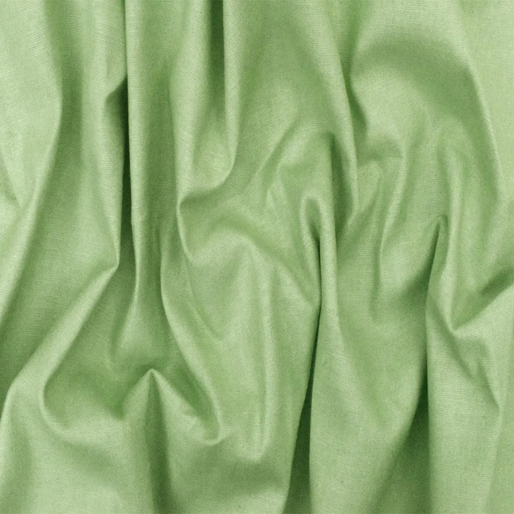 Ice Cream Green Solid Cross-Hatch Stretch Cotton Woven Shirting Fabric