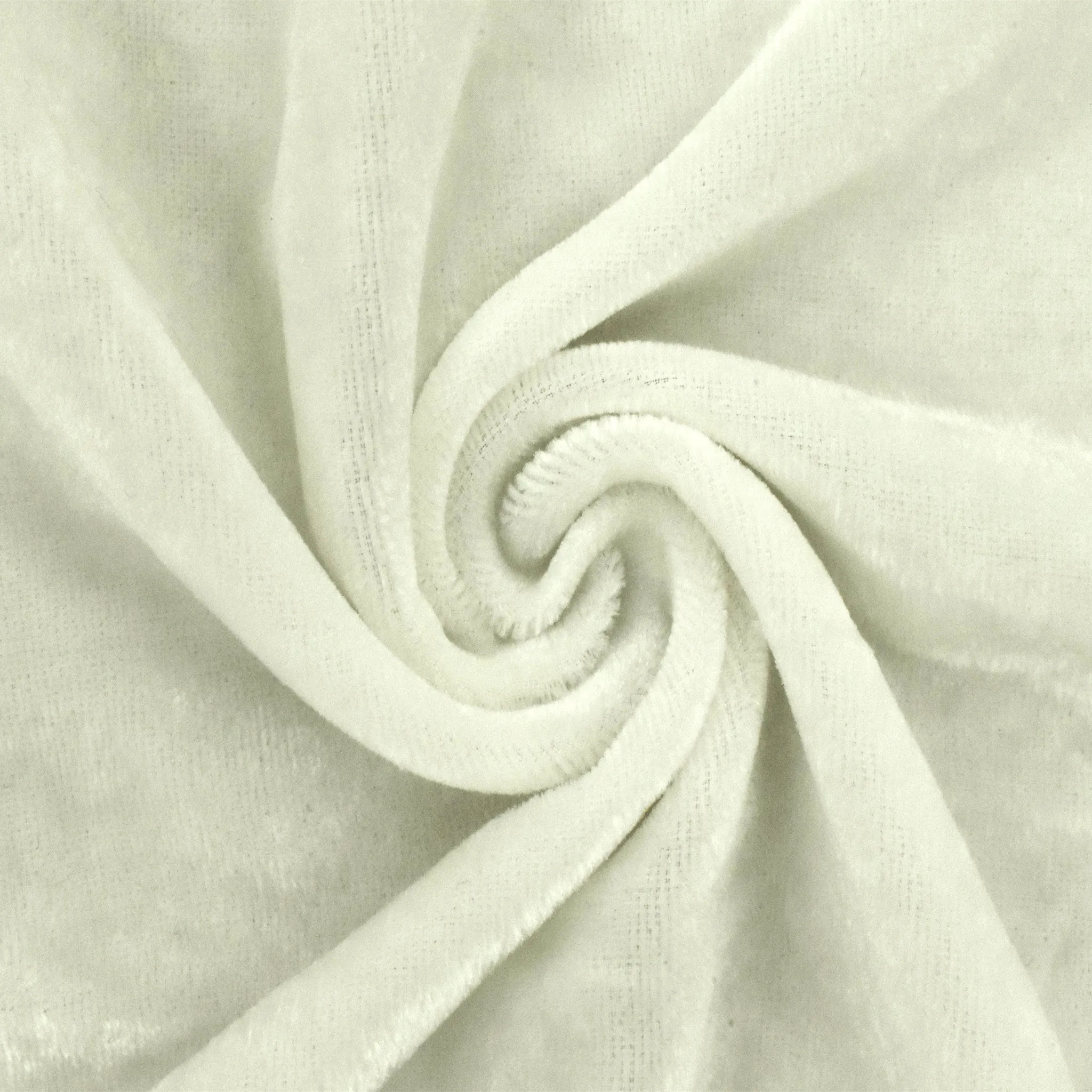 Ivory Panne Velvet Woven Fabric