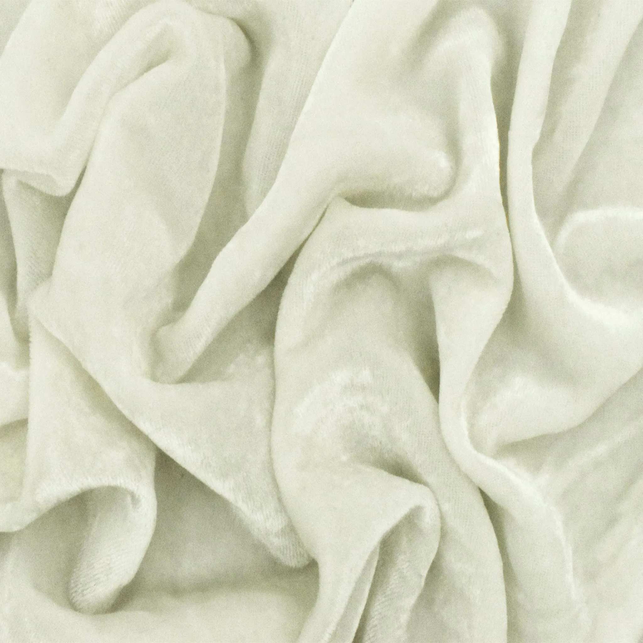 Ivory Panne Velvet Woven Fabric