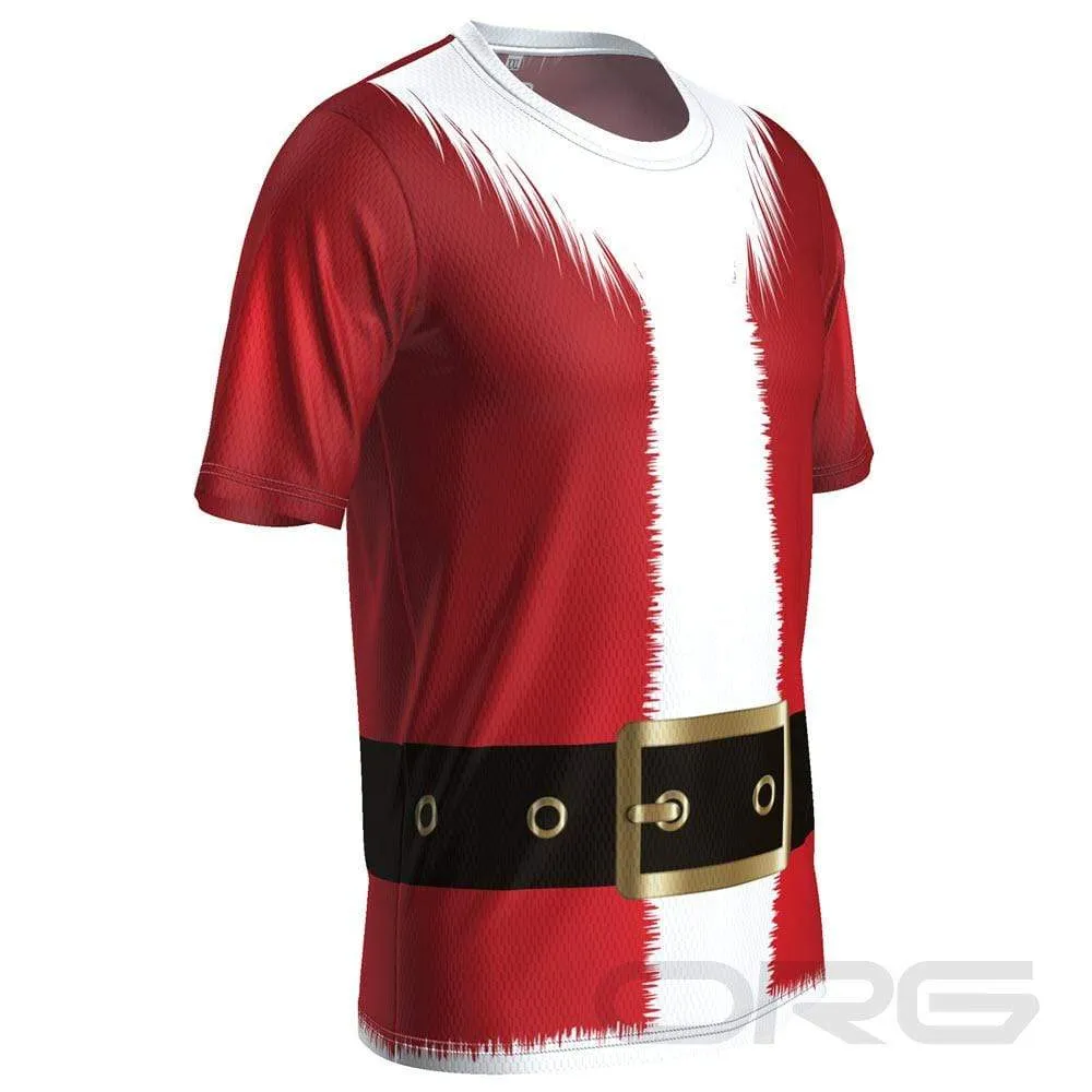 Men's Santa Claus Christmas Suit Short Sleeve Running Shirt