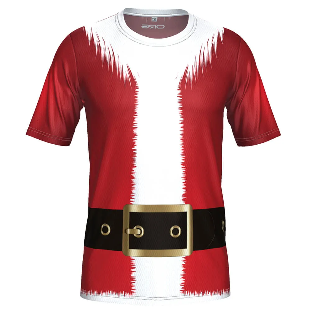 Men's Santa Claus Christmas Suit Short Sleeve Running Shirt