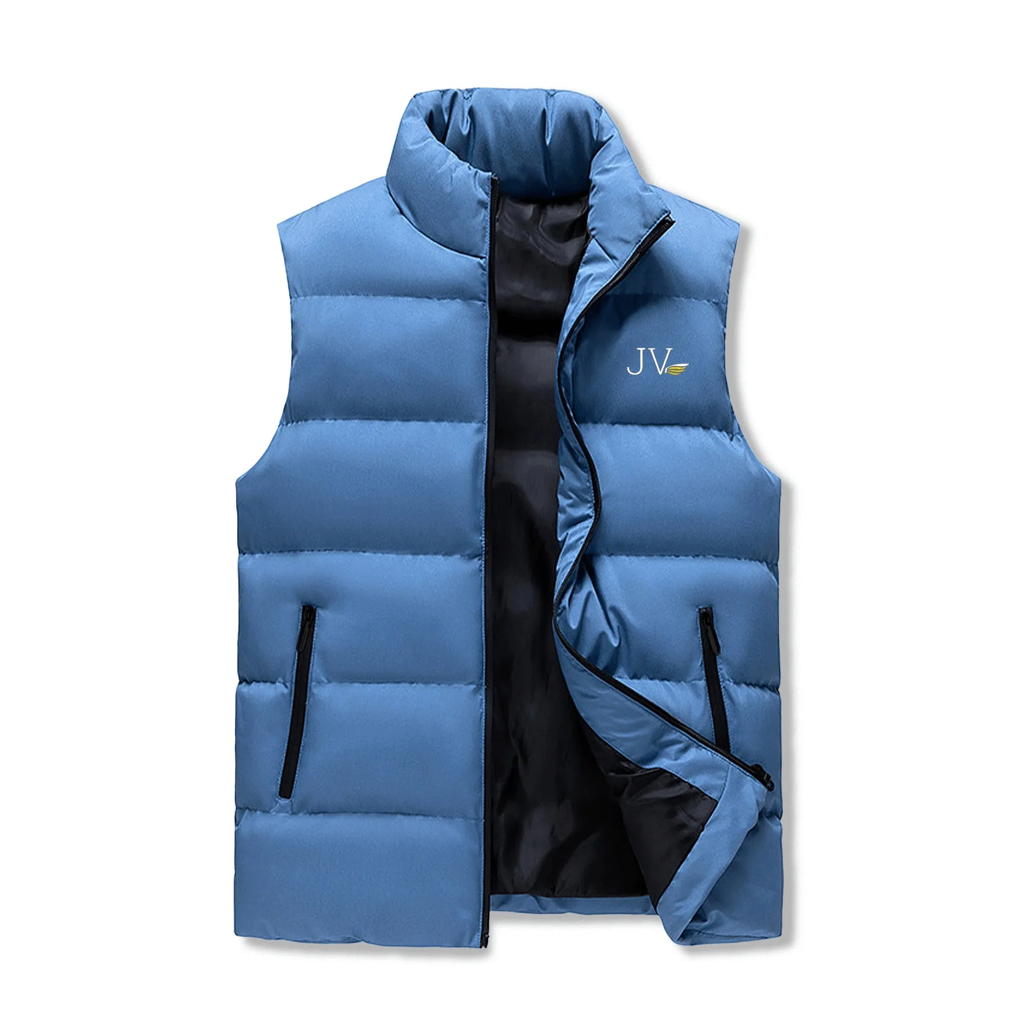 Mens Warm Stand Collar Zip Up Puffer Vest