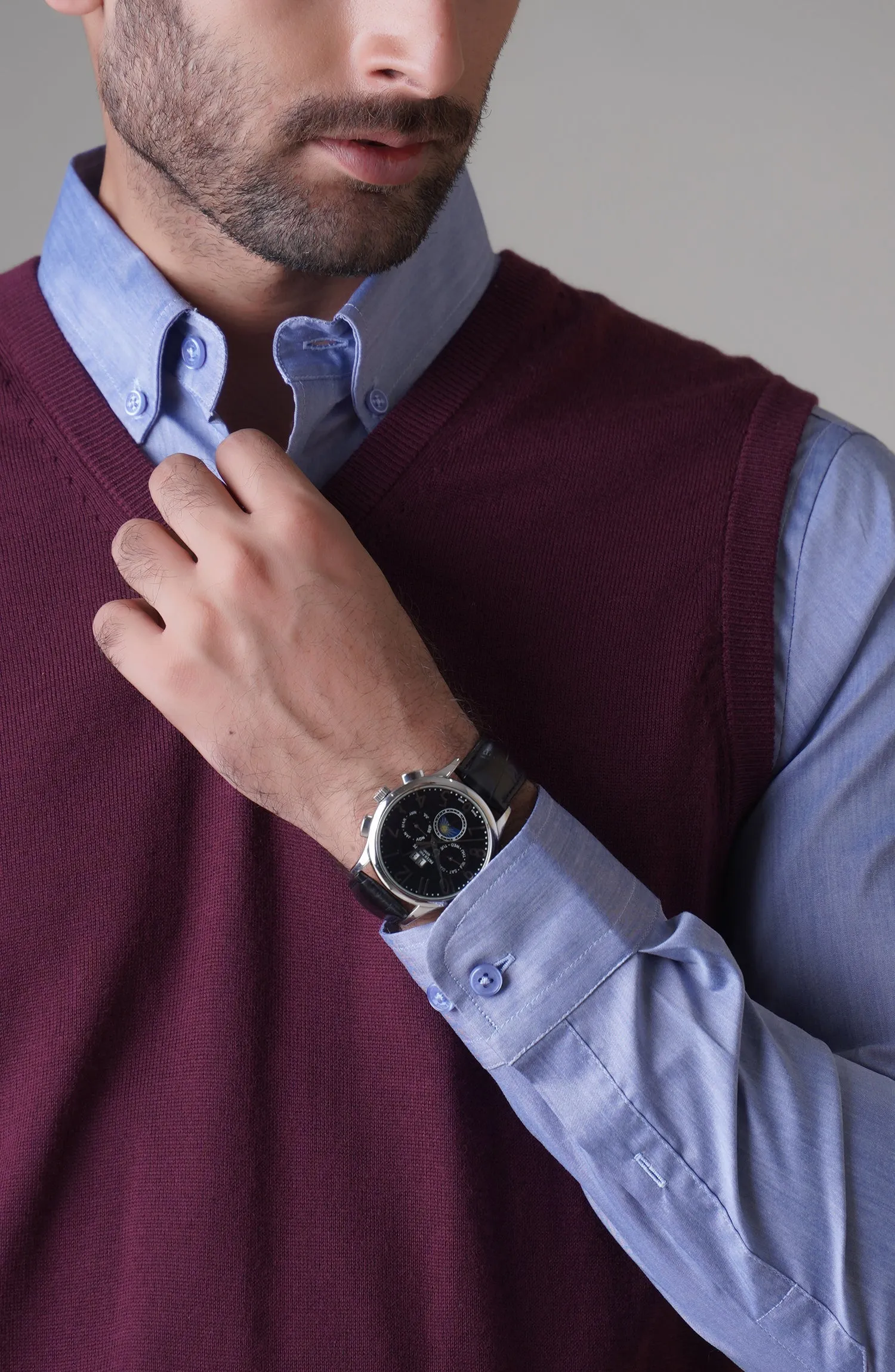 Merino - Sleeve Less - Maroon