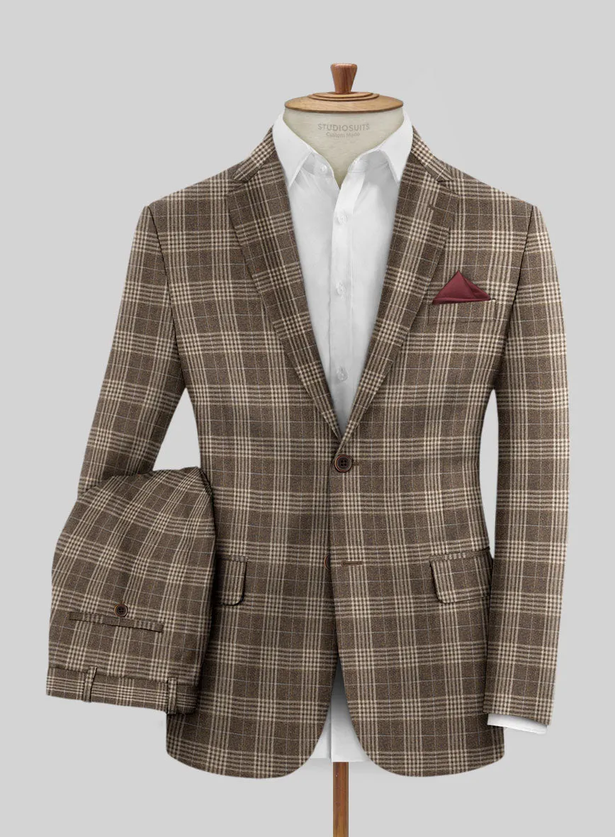 Noble Hugo Brown Wool Silk Linen Suit