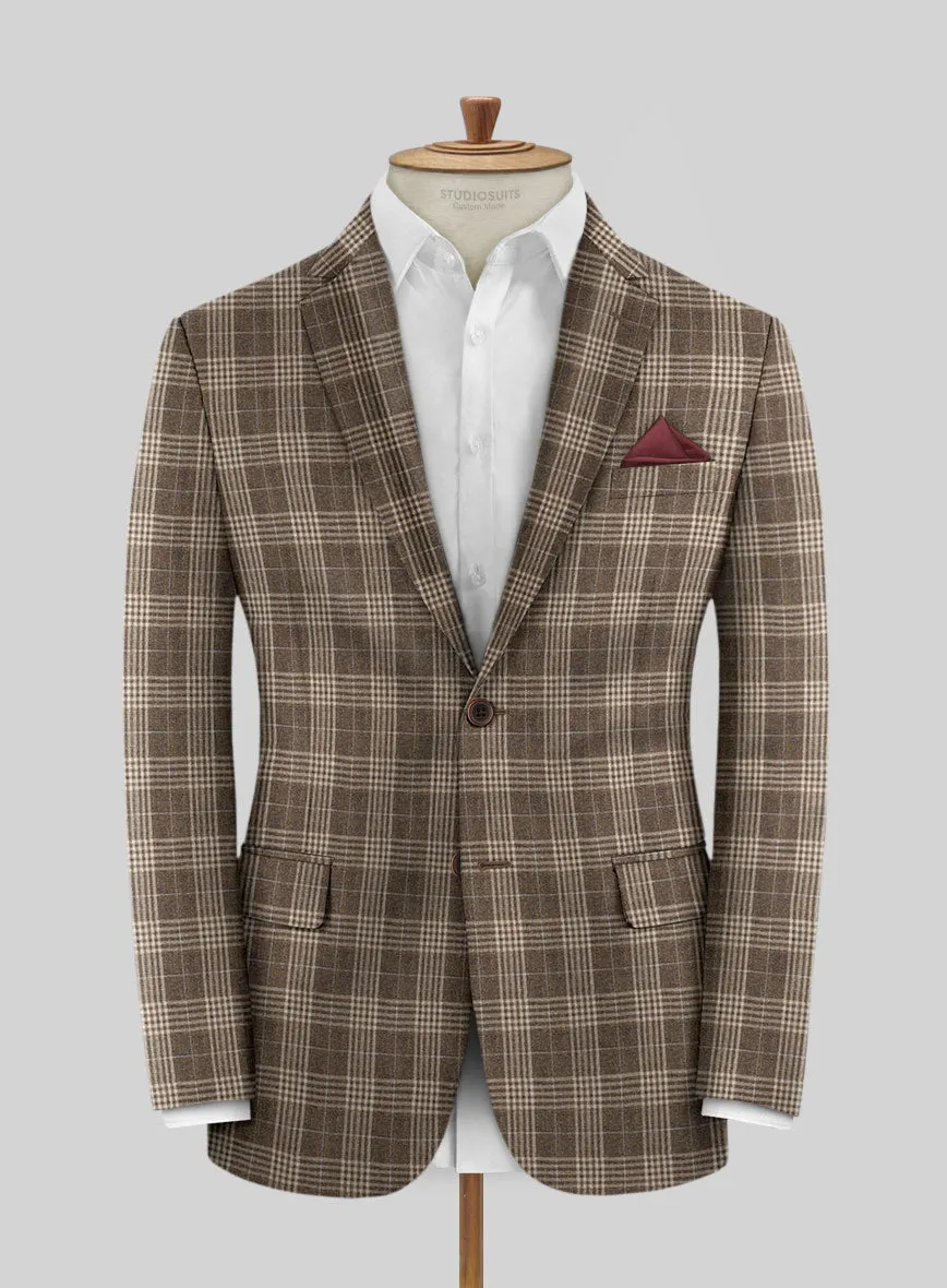 Noble Hugo Brown Wool Silk Linen Suit