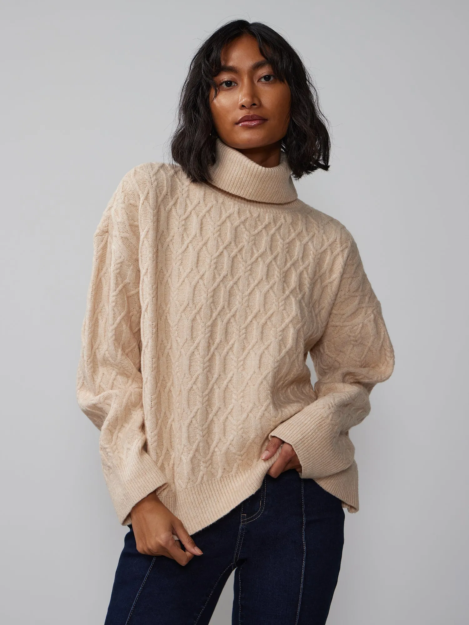 Novelty Long Sleeve Cable Knit Sweater