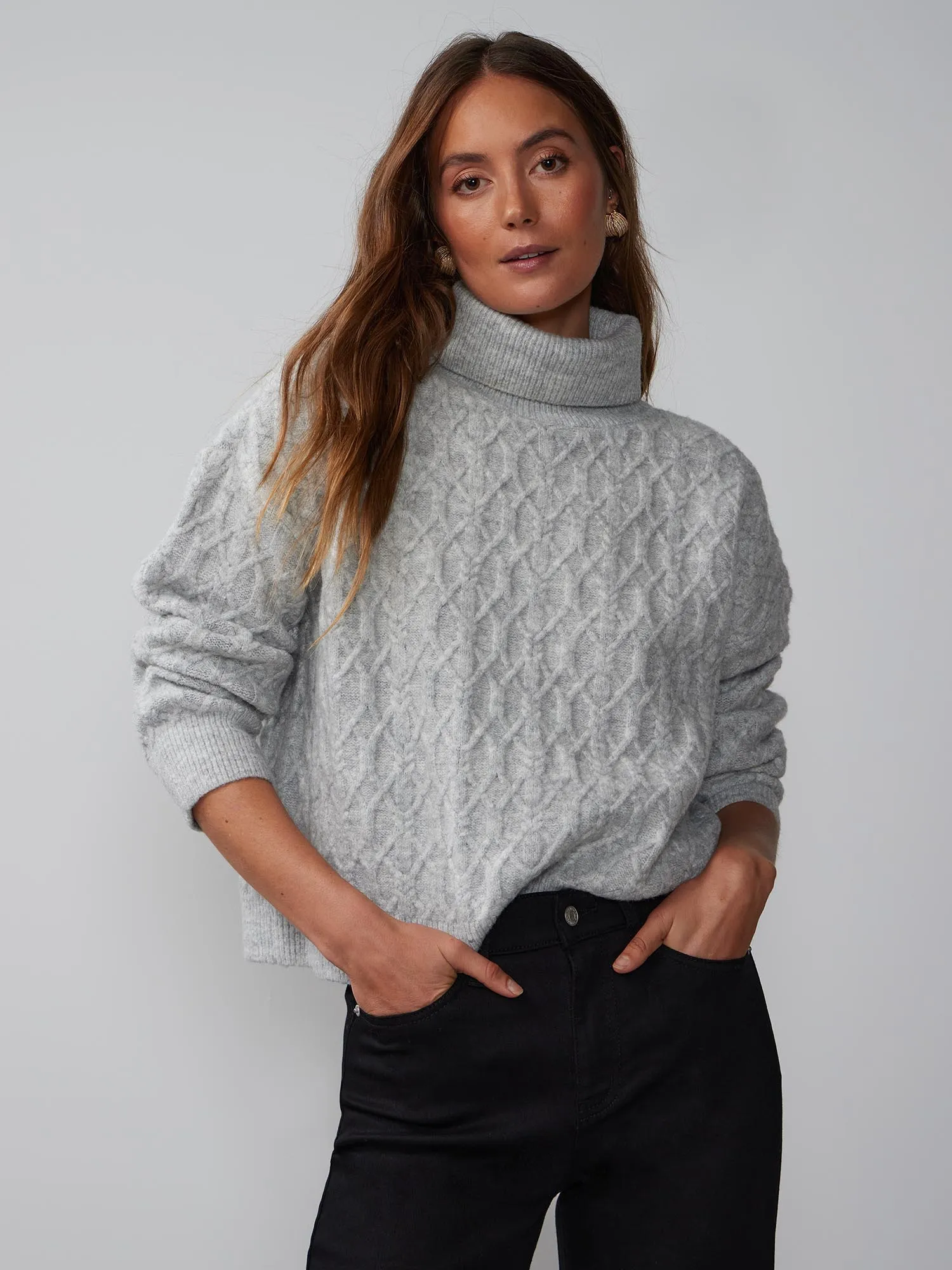 Novelty Long Sleeve Cable Knit Sweater