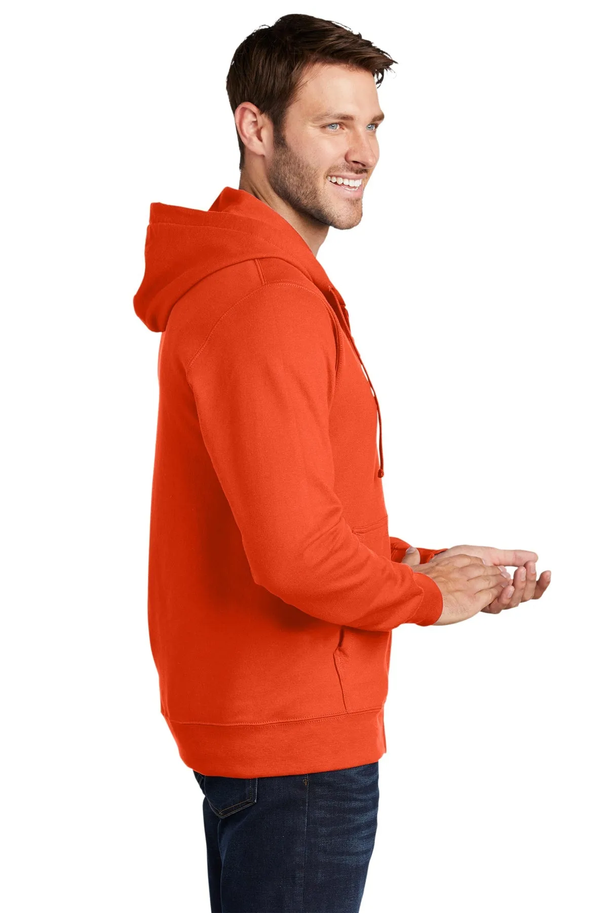 Port & Company Fan Favorite Fleece Branded Zip Hoodies, Orange