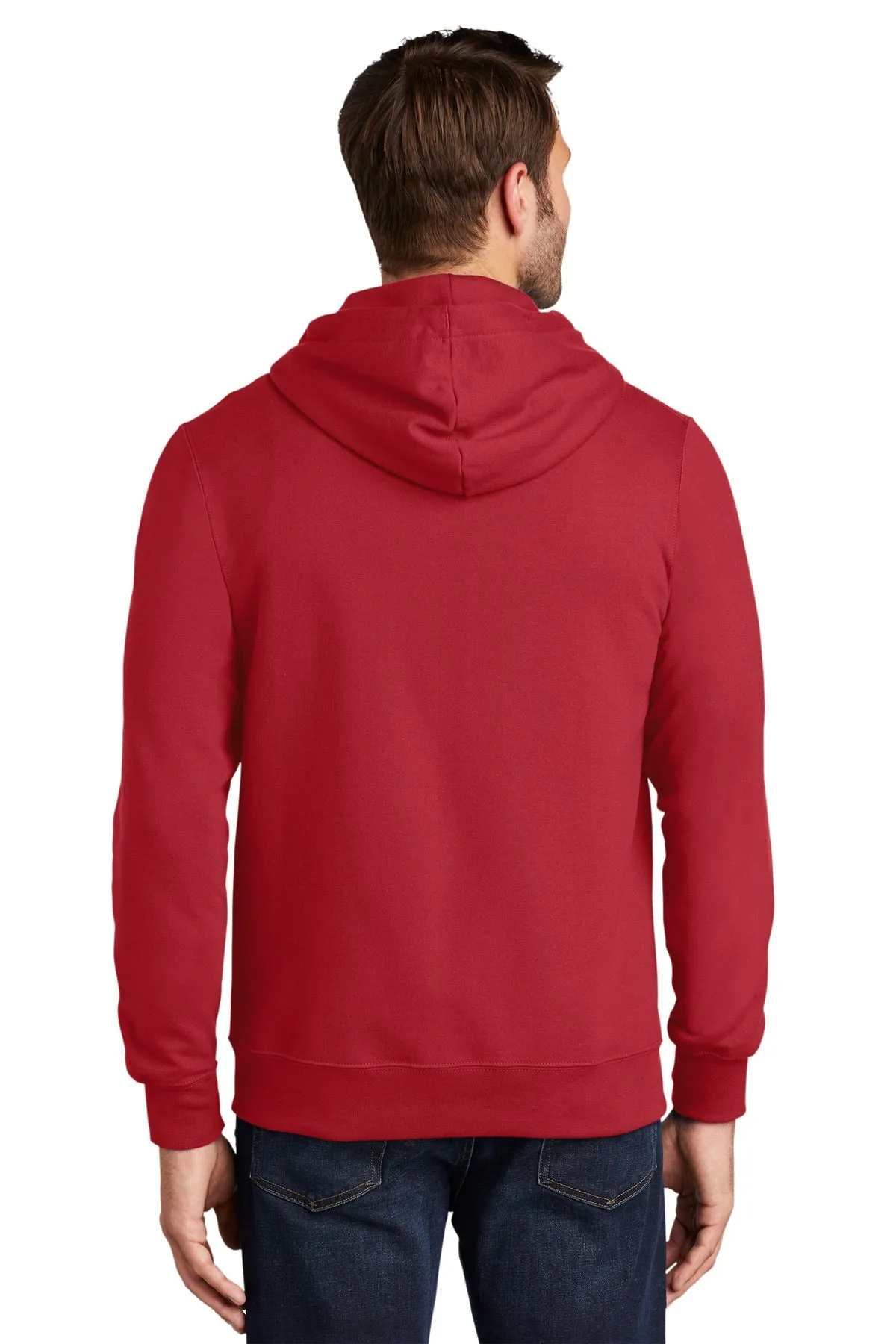 Port & Company Fan Favorite Fleece Branded Zip Hoodies, Team Cardinal