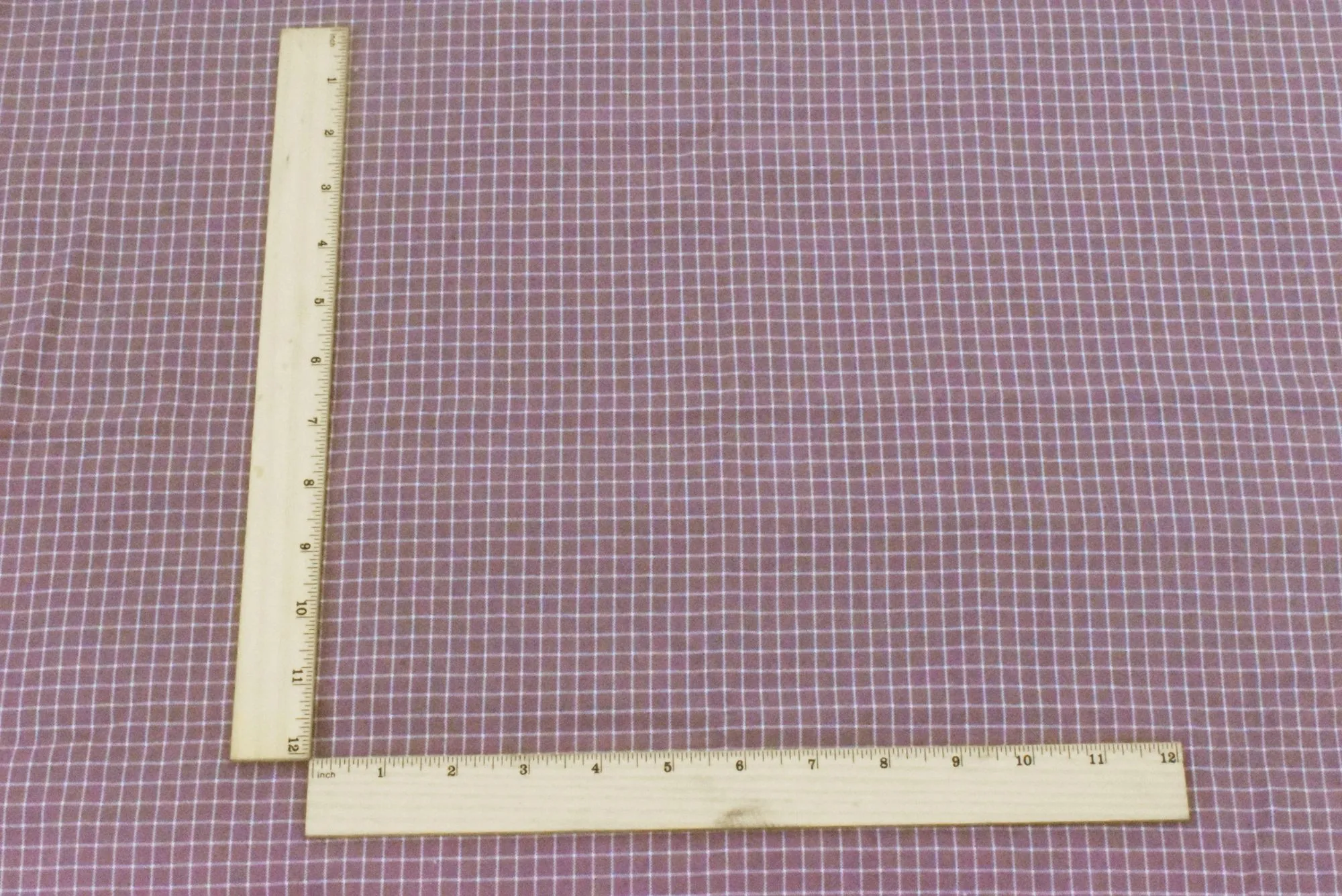 Quartz Mauve Purple-White Grid Plain Weave Shirting Fabric