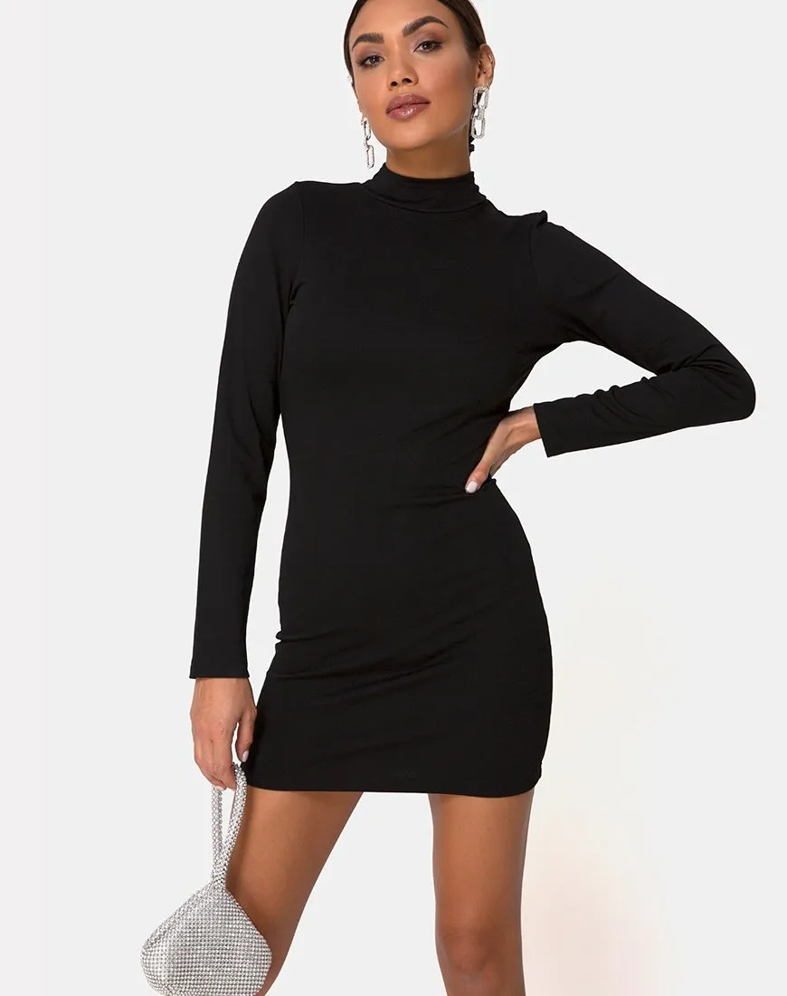 Sellio Dress in Heavy Lycra Black