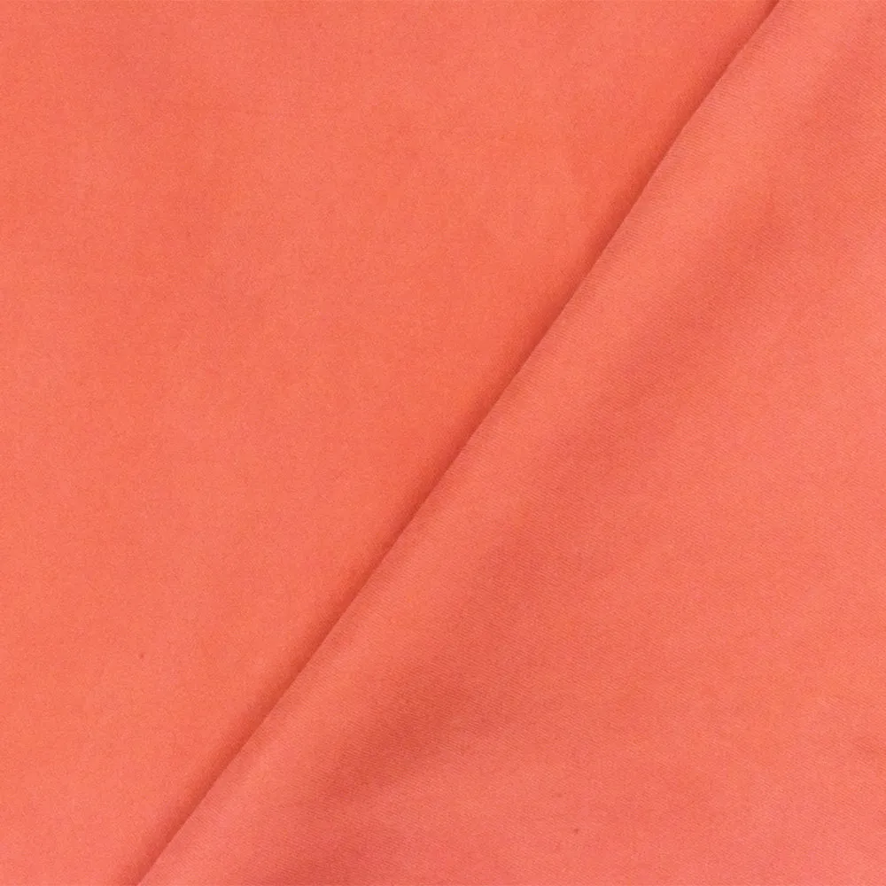 Simple Orange Famous Designer Cupro-Rayon Peach Skin Twill Woven Fabric