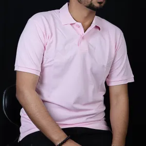 Soft Pink Half Sleeve Collar Polo T-Shirt