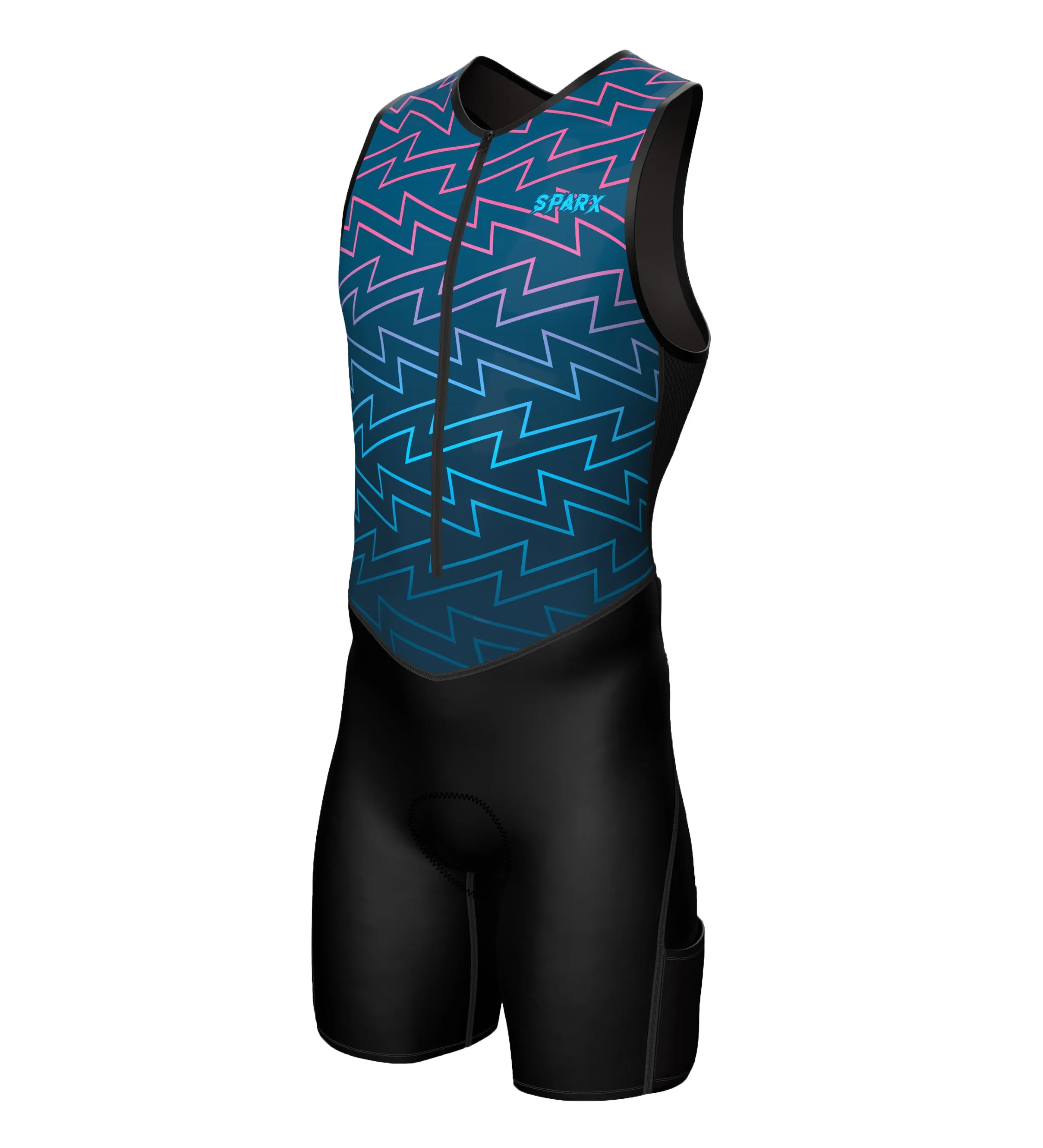 Sparx Mens Premium Triathlon Suit Padded Triathlon Tri Suit Race Suit Swim Bike Run Cycling Suit