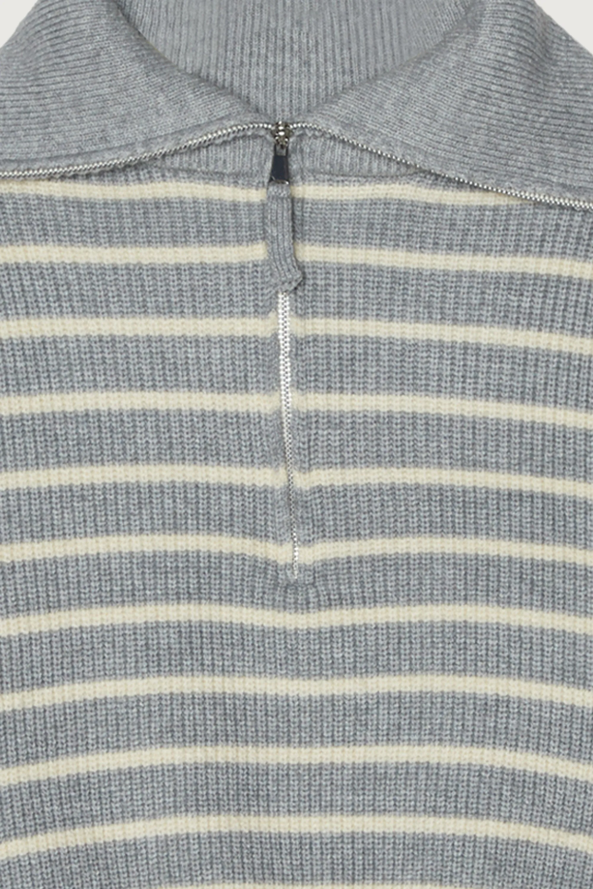 STRIPED HALF ZIP SWEATER