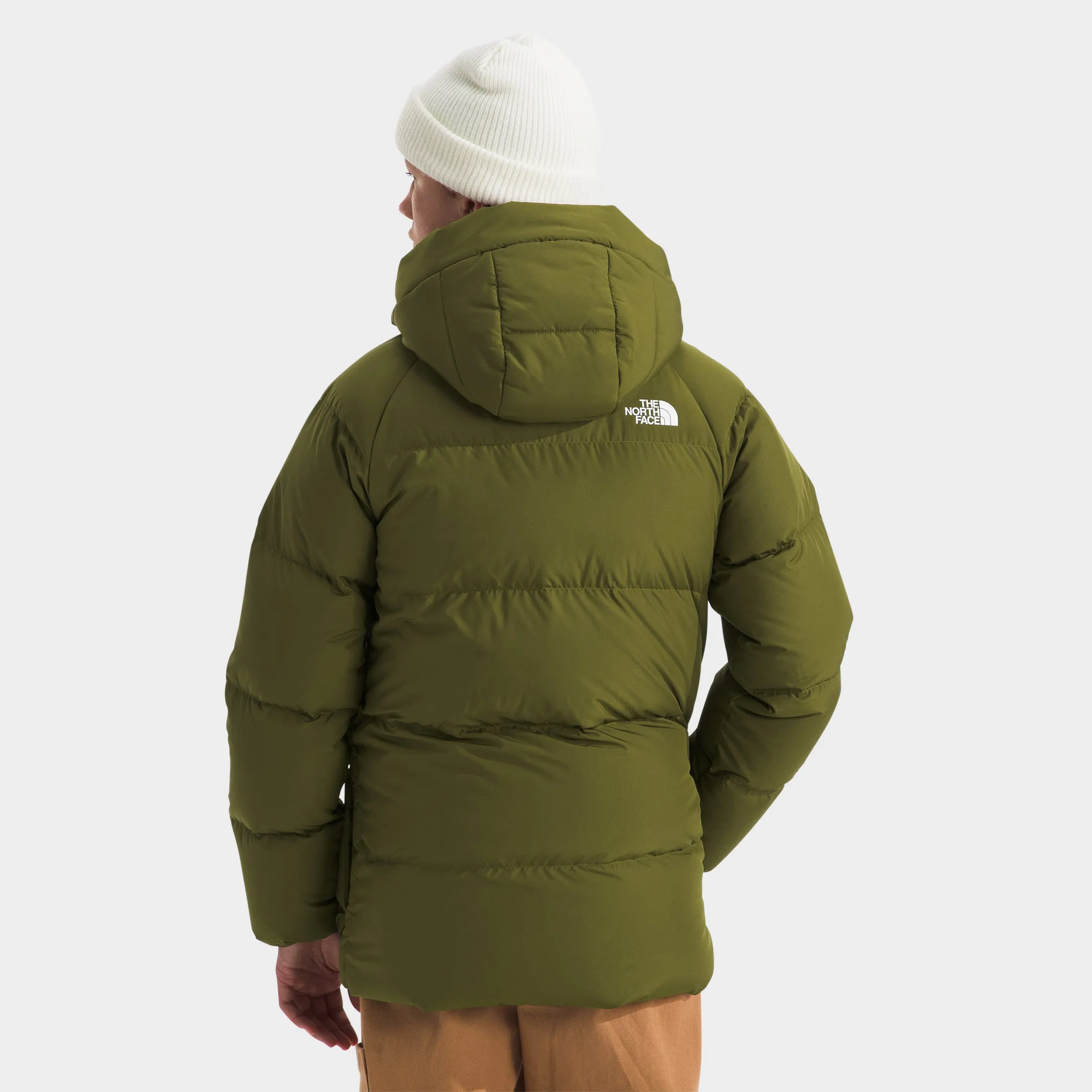 The North Face Junior Boys' Down Fleece-Lined Short Parka / Forest Olive