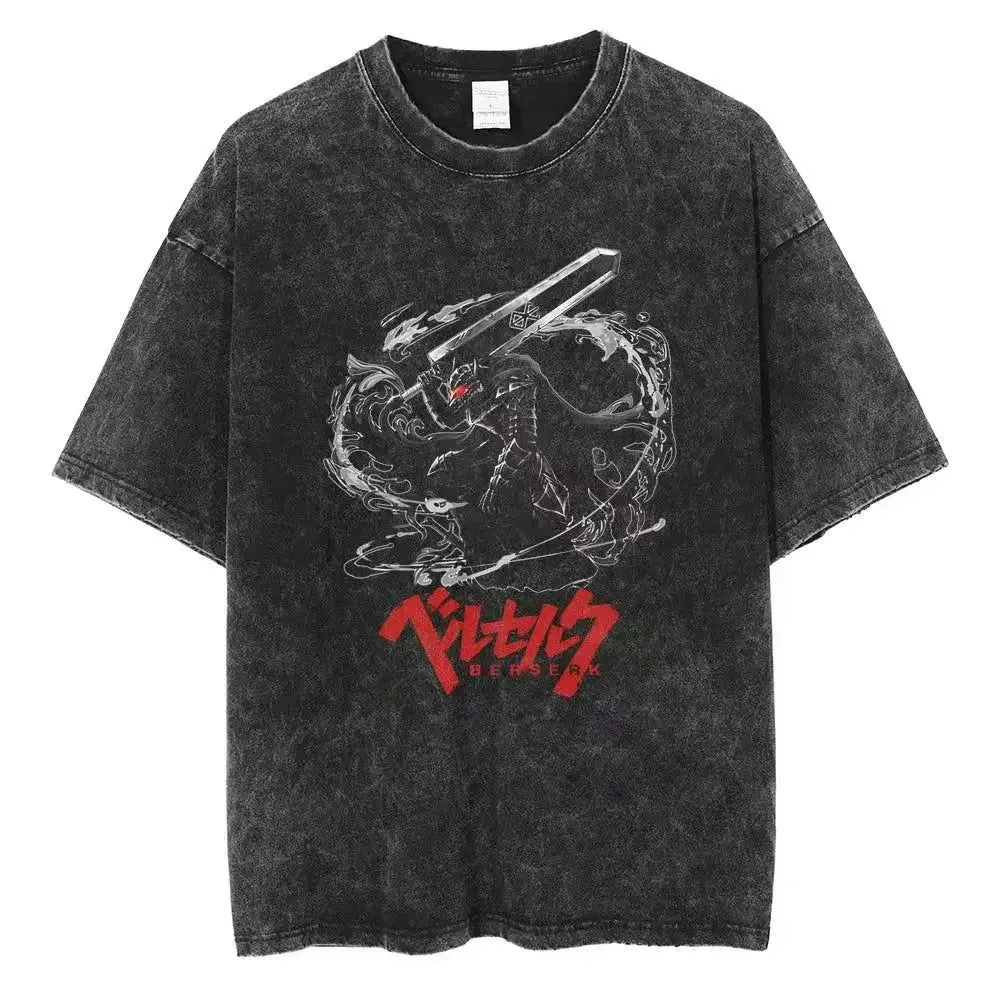 Washed Berserk™ Vintage Anime Oversize Shirt