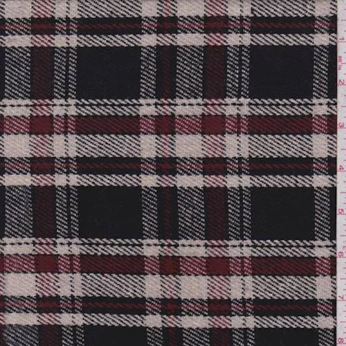 Wine/Black/Multi Plaid Jacketing Fabric