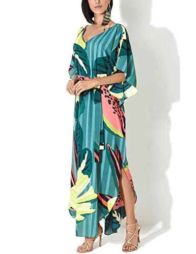 Women's Beach Kaftan Dress: Short Sleeve Swimsuit Cover Up