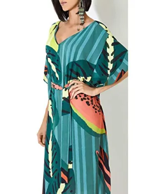 Women's Beach Kaftan Dress: Short Sleeve Swimsuit Cover Up